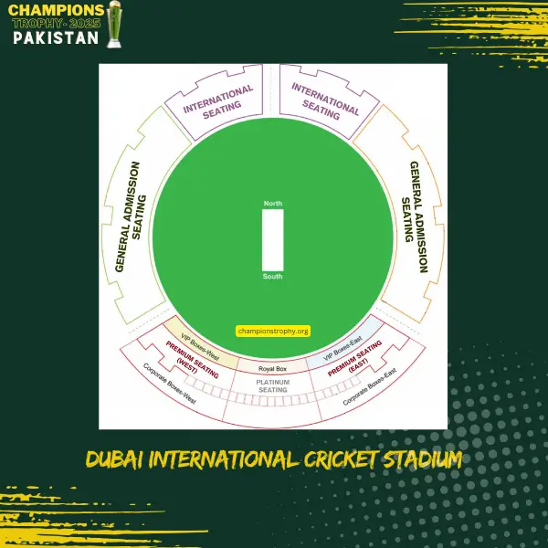 Dubai International Cricket Stadium Dubai Sitting Arrangement