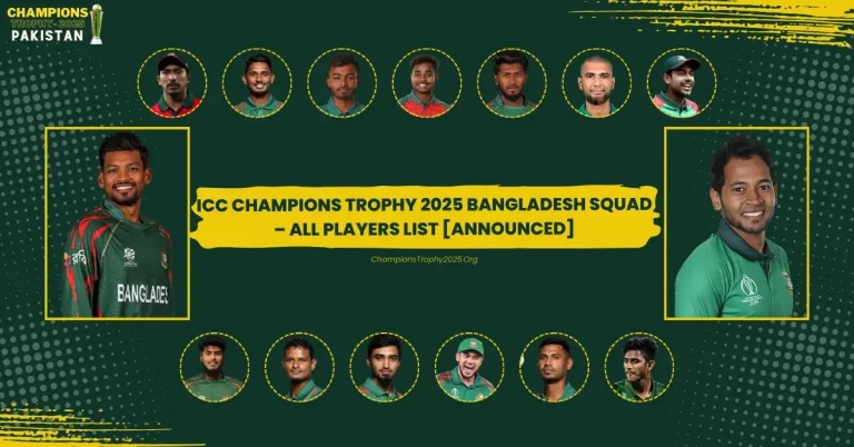 Champions Trophy 2025 Bangladesh Players List