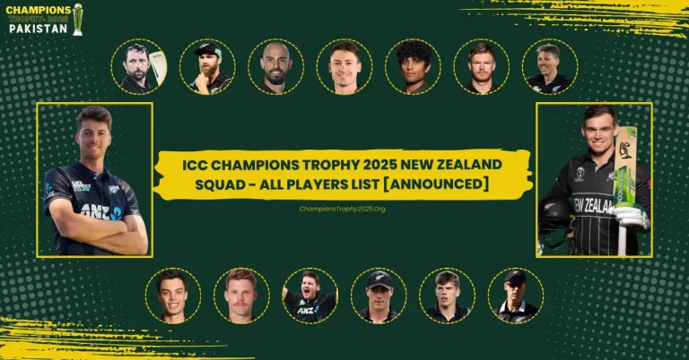 Champions Trophy 2025 New Zealand Squad Players List