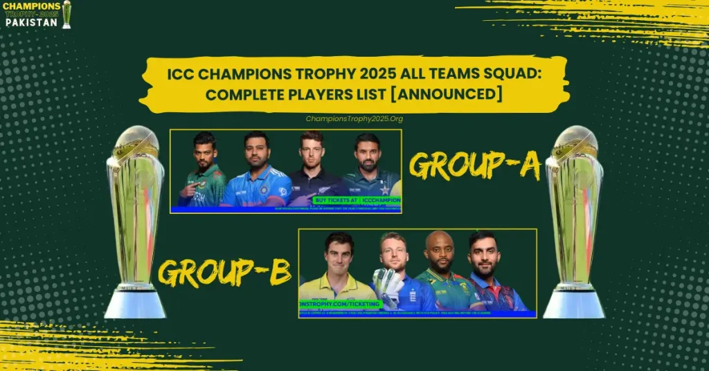 Every ICC Men's Champions Trophy 2025 squad list