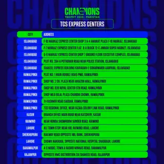 TCS Express Centers Location To Buy ICC Champions Trophy 2025 Tickets